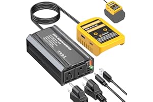 TANHEYIN 300W Power Inverter Compatible with Dewalt 20V Battery - DC 20V to AC 110V Battery Converter, Portable Power Station with PD 65W Type-C Fast Charging & 2 AC Outlet & 2 USB-A & 1 Type-C 20W