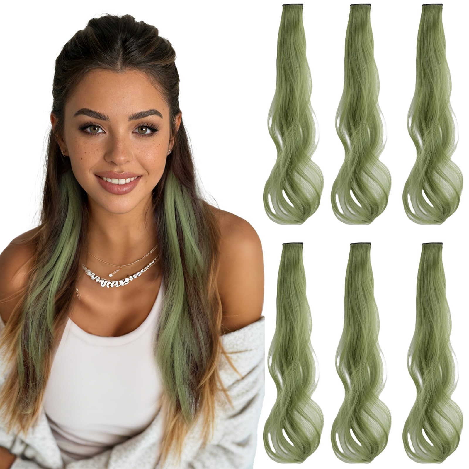 Hair Extensions Clip in Hairpieces Straight Long Heat Resistant Synthetic Hair Accessories for Girls Women Party Decor 0112 โ image 1