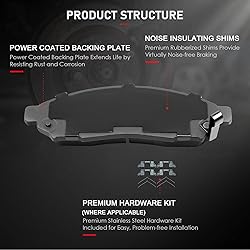 cciyu D1094 Front Semi-Metallic Disc Brake Pads Kit