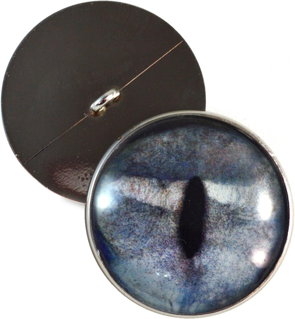 Shark Sew On Glass Eyes 30mm Buttons with Loop for Crocheted Doll Stuffed Animal Soft Sculptures or Jewelry Making Crafts - Set of 2