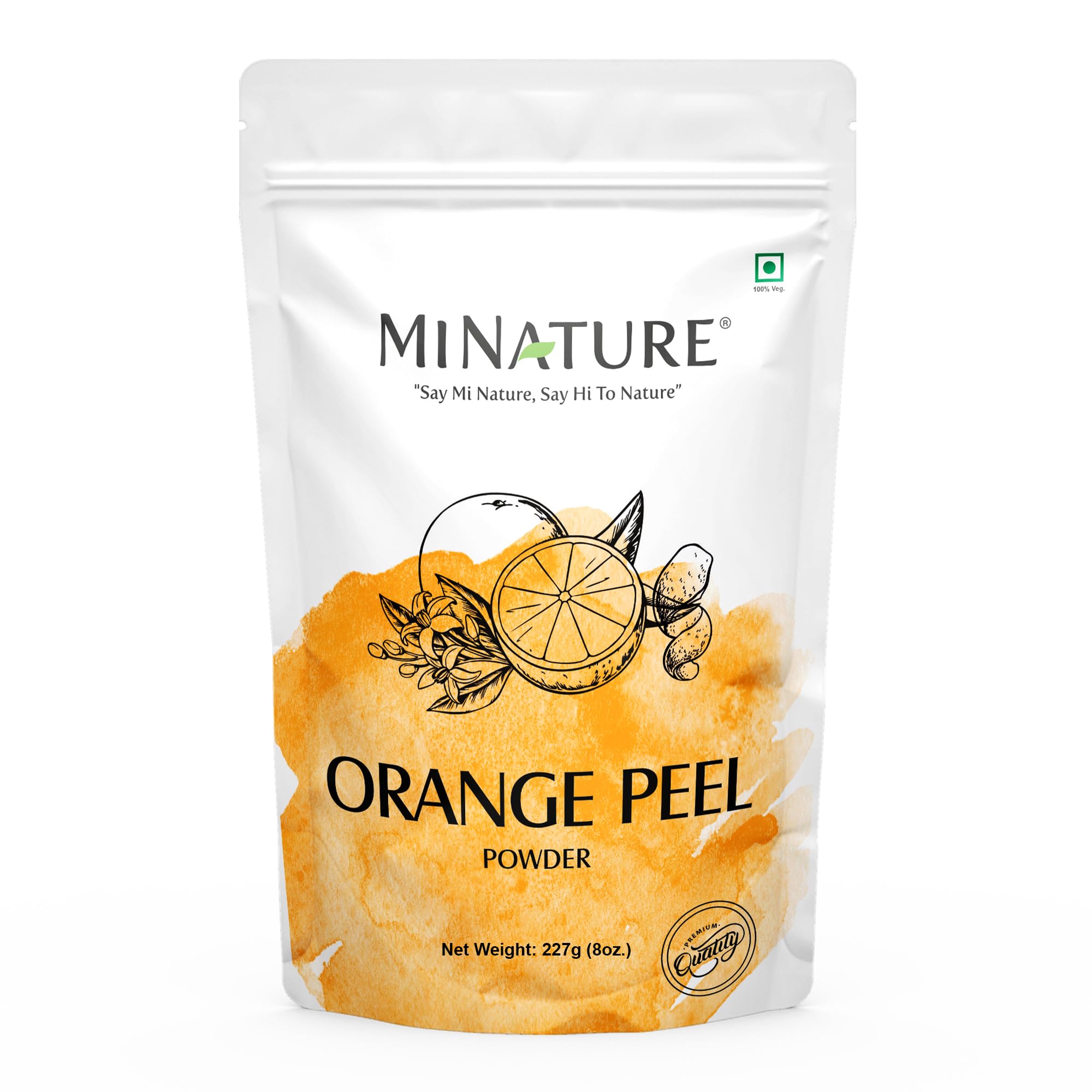 mi nature Orange Peel (Citrus Aurantium) Powder by mi nature, All Natural, Vegan, Non GMO, For Hair & Skin Care, 227 g / 8 OZ / 1/2 lb