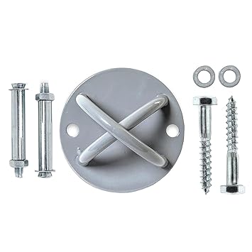 Wandhalterung Suspension Trainer Wand/Deckenbefestigung Augplatte, Befestigungshaken für Wand oder Decke mit Rundring Metall 