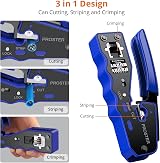 Proster RJ45 Crimp Tool Kit 3 in 1 Pass Through 8P8C with Tester view 2