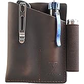 VIPERADE PJ12 Leather EDC Pocket Organizer for Belt, Multitool and Flashlight Holster, Leather EDC Holster with Pen Loop, EDC Leather Knife Sheath with Belt Clip