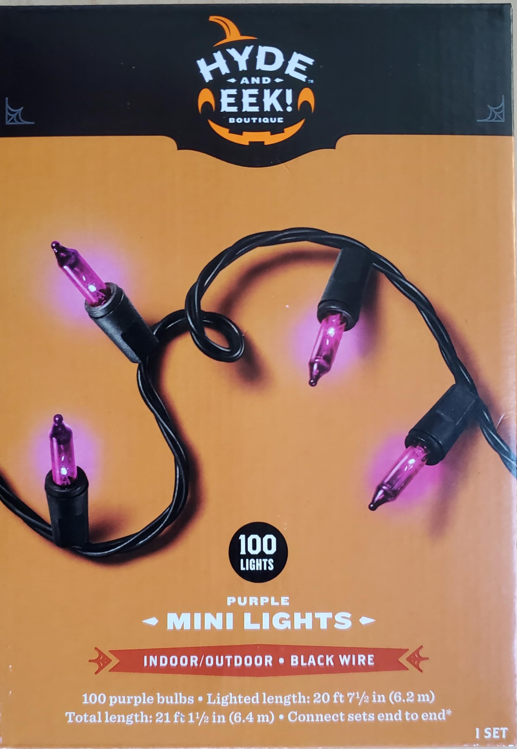 Photo 1 of Pack of 2 -  Mini Lights Purple - Halloween decoration 