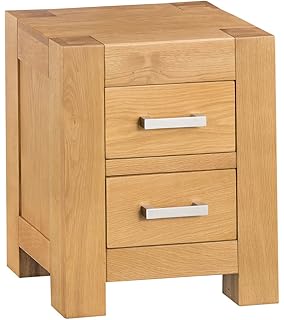 Dmf Prague Bedside Table Drawer Cabinet In Canadian Oak Glass