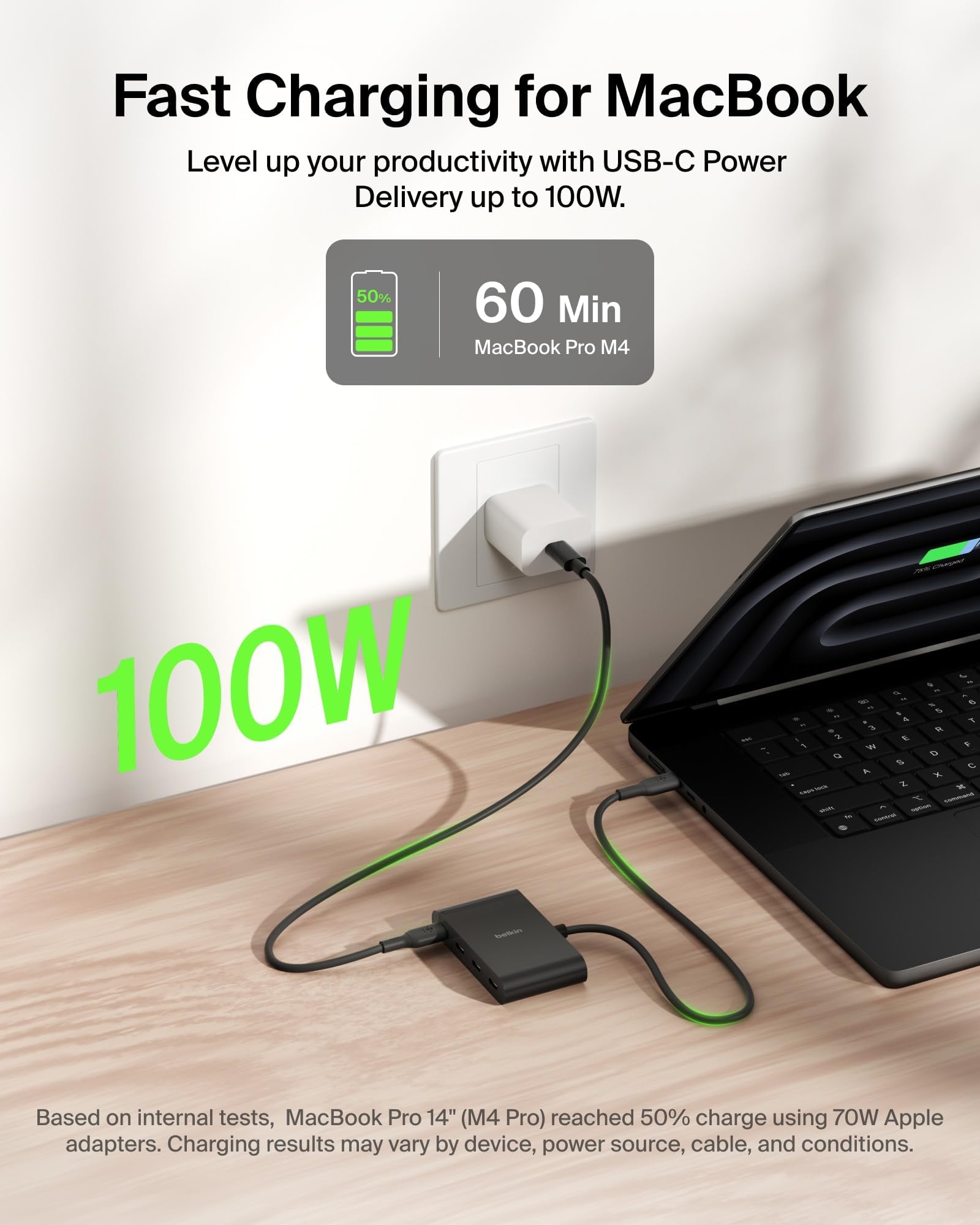 Belkin Connect USB-C to 4-Port Hub, Multiport Adapter with 4 USB-C 3.2 Gen2 Ports & 100W PD with Max 10Gbps High Speed Data Transfer for MacBook, iPad, Chromebook, PC, and More, Blac