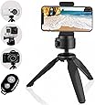 Heavy Duty Tripod, UBeesize Phone and Camera Tabletop Mini Tripod with Cell Phone Clip Holder for iPhone, Smartphones, Gopro, Webcams, Compact Cameras and DSLRs