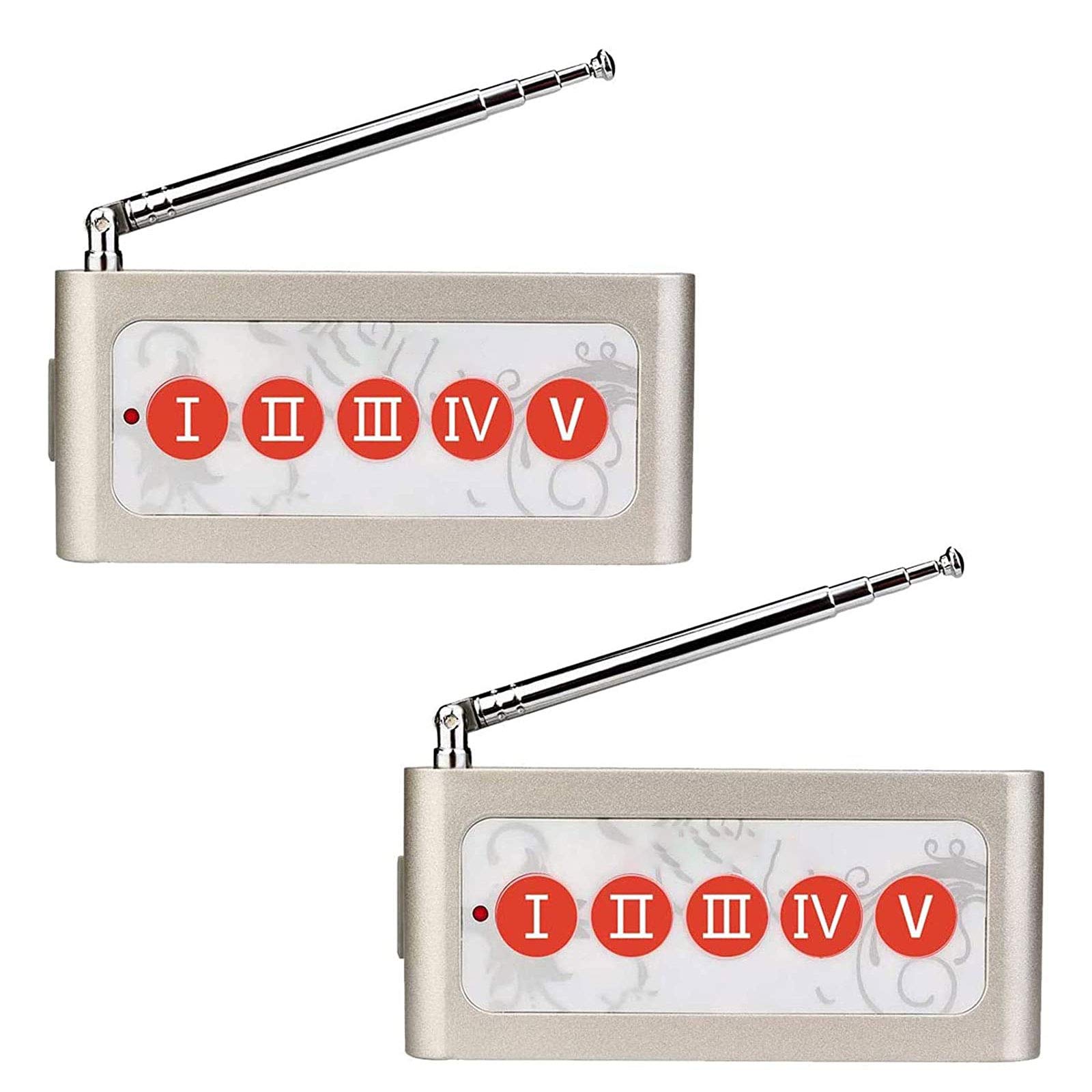 Retekess TD005 Pager Call Button Transmitter Call Mode Customize Long Distance Strong Signal Through Walls for Retekess Wireless Pager Call System(2 Pcs)