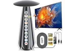 YIRKAIS 2025 Upgraded Indoor TV Antenna,1600+ Miles Range Smart TV Antenna for Local Channels, Digital TV Antenna Indoor/Outdoor for HDTV with Signal Amplifier-Support 4K 1080p All TVs-38ft Coax Cable