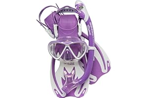 Cressi Junior Snorkeling Kit for Young Aged 3 to 10 - Mask + Dry Snorkel + Adjustable Fins + Net Bag - Lightweight Colorful E