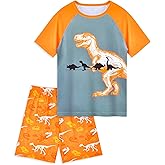 PASHOP Boys Pajamas Little Boys Summer Pajamas 2 Piece Short Sleeve Top and Shorts Sets Kids Pjs Sleepwears 3-10 Years