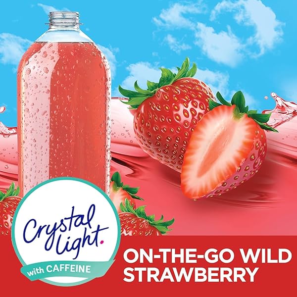 CRYSTAL LIGHT ON THE GO WILD STRAWBERRY WITH CAFFEINE DRINK MIX, 10-PACKET BOX (PACK OF 40)
