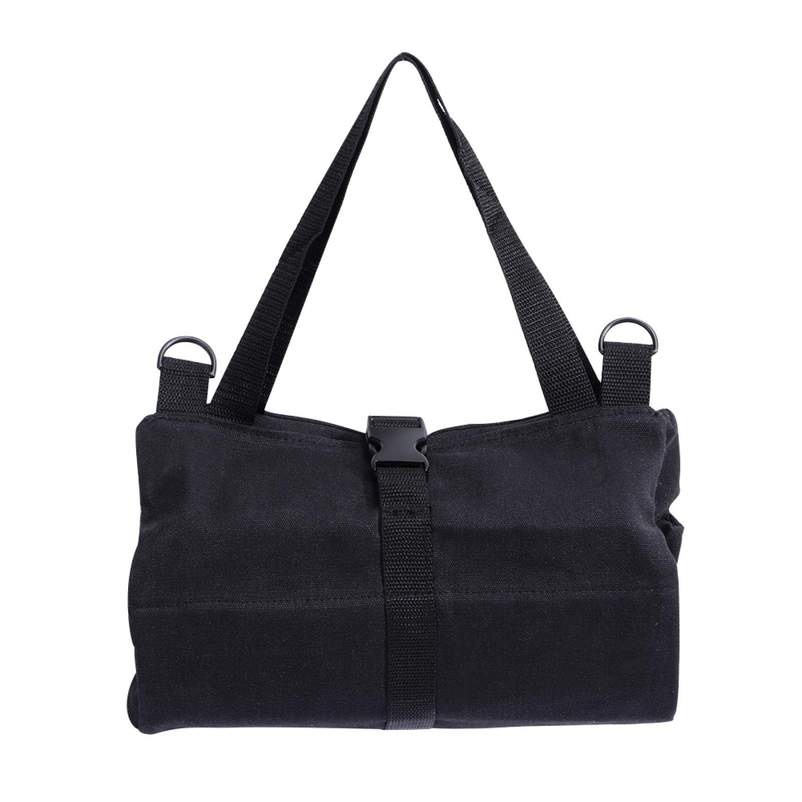 Nikou Tool Roll Up Bag Black Hanging Storage Case Durable Roll Up Pouch Canvass Zipper Carrier Tote