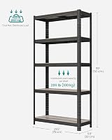 SONGMICS Set of 2 Shelving Units 30 x 75 x 150 cm Greige Black GLR030B12 view 7