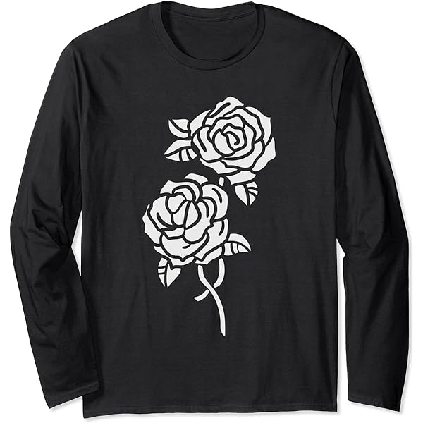Amazon.com: Rose White Flower Roses Long Sleeve T-Shirt : Clothing