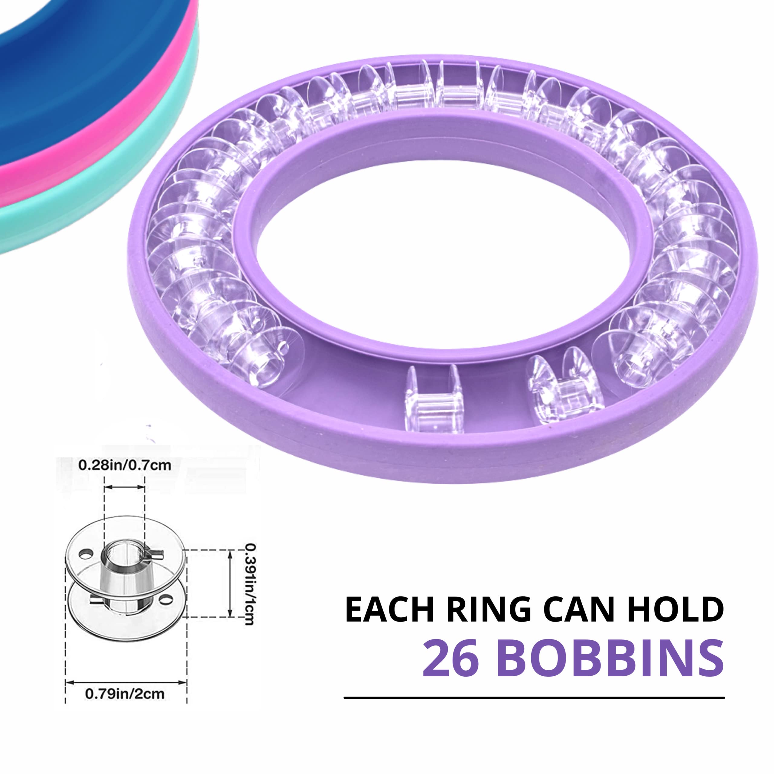 4 Pack Round Bobbin Holder Bobbin Organizer Bubbin Organizer Keeper for Metal or Plastic Sewing Machine Rings Silicone Sewing Tools Handicraft Ring Keeper