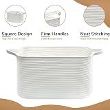 TIMEYARD Large Storage Basket Cotton Rope 63L White 55x38x30 cm view 6