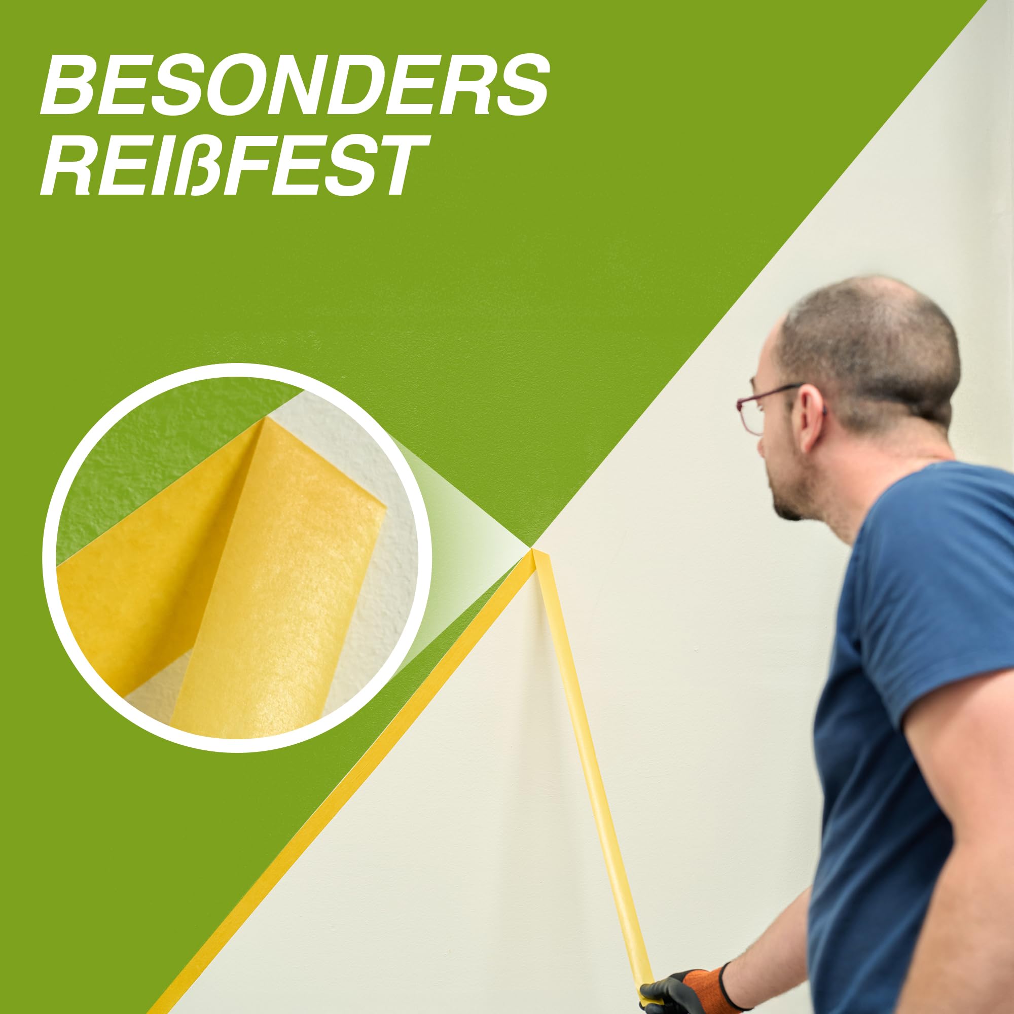 Colorus 3 x Profi Maler-Goldband Soft Tape | Maler Abklebeband 50 mm x 50 m UV beständig | Klebeband für gestochen scharfe Farbkante | Lackierband Lackier-Klebeband Lack-Abdeckband 5