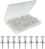 ZHIYE 100pcs Clear Thumbtacks Rose Gold Plastic Push Pins with Storage Box view 1
