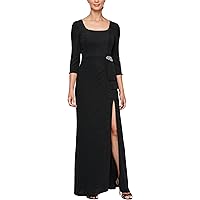 Amazon.com: Alex Evenings Women's Long Metallic Ruched Flutter Sleeve Gown with Side Slit, Mother of the Bride, Formal Dress, Black Embroidered, 4 : Clothing, Shoes & Jewelry Amazon.com: Alex Evenings Women's Long Metallic Ruched Flutter Sleeve Gown with Side Slit, Mother of the Bride, Formal Dress, Black Embroidered, 4 : Clothing, Shoes & Jewelry