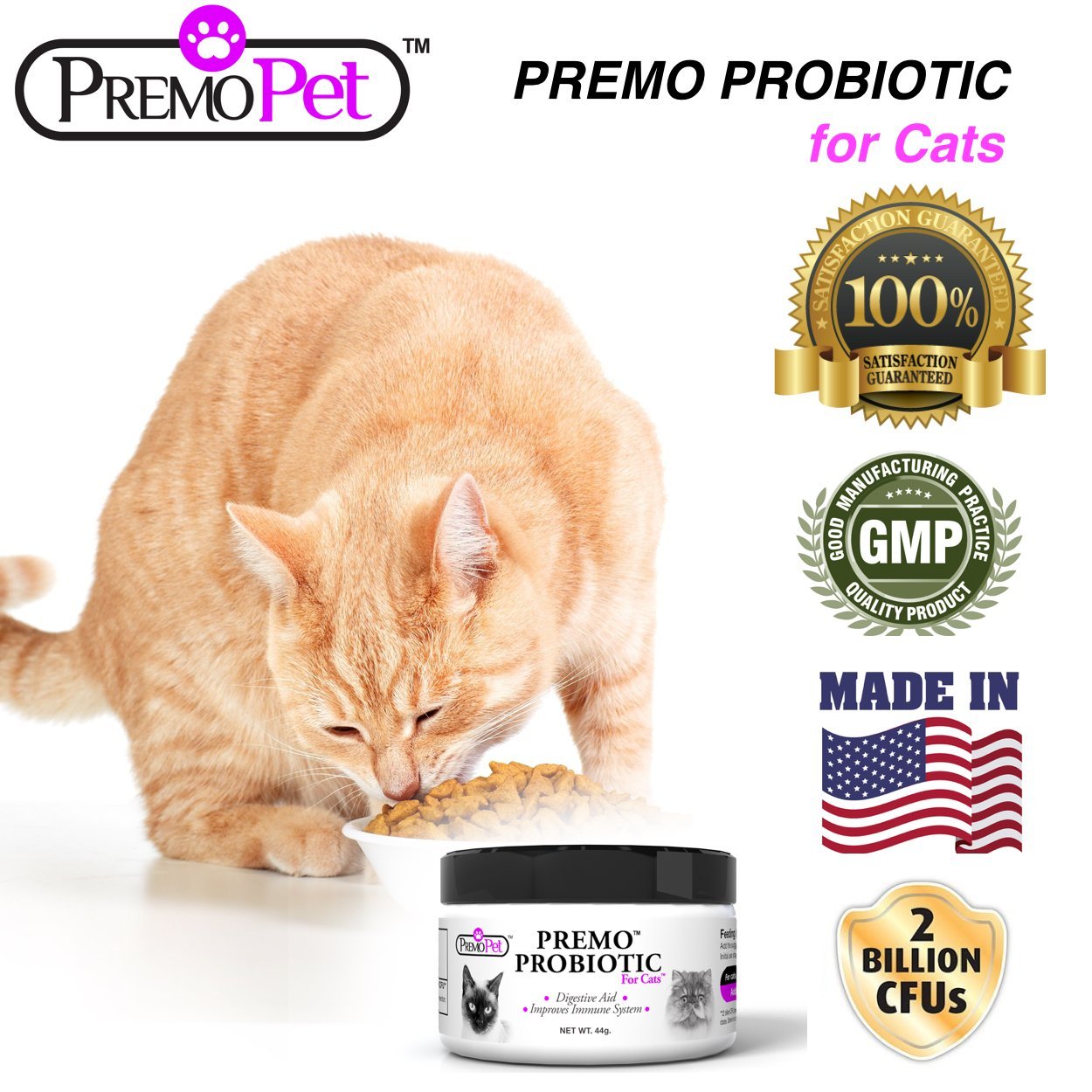 PROBIOTIC for Cats Premo Pet Digestive Aid Plus Prebiotic Best