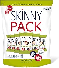 SkinnyPop Popcorn, Gluten Free, Dairy Free, Non-GMO, Healthy Snacks, Skinny Pop Original Popcorn Snack Packs, 0.65oz Individu