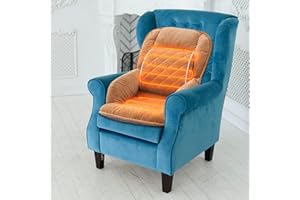 USB Heated Seat Cushion with Lumbar Support, Large Heating Area, Flannel Office Chair Pad, Adjustable 3 Heat Levels & Timer, 