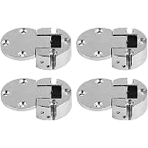 LIKERAINY 90 Degree Flap Lid Concealed Hinge 30mm for Wooden Furniture Cabinet Door Folding Holder Nickel-Plated Fittings Cupboard Wardrobe Hinges Pack of 4