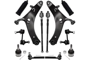 AUQDD 12Pcs Front End Suspension Kit Fit For 2009-2013 Su-baru Forester, 2 Lower Control Arm 2 Ball Joint 2 Sway Bar Link 4 Outer & Inner Tie Rod End (# 524-783 524-784 K750049 EV800513 ES3712 K9513)