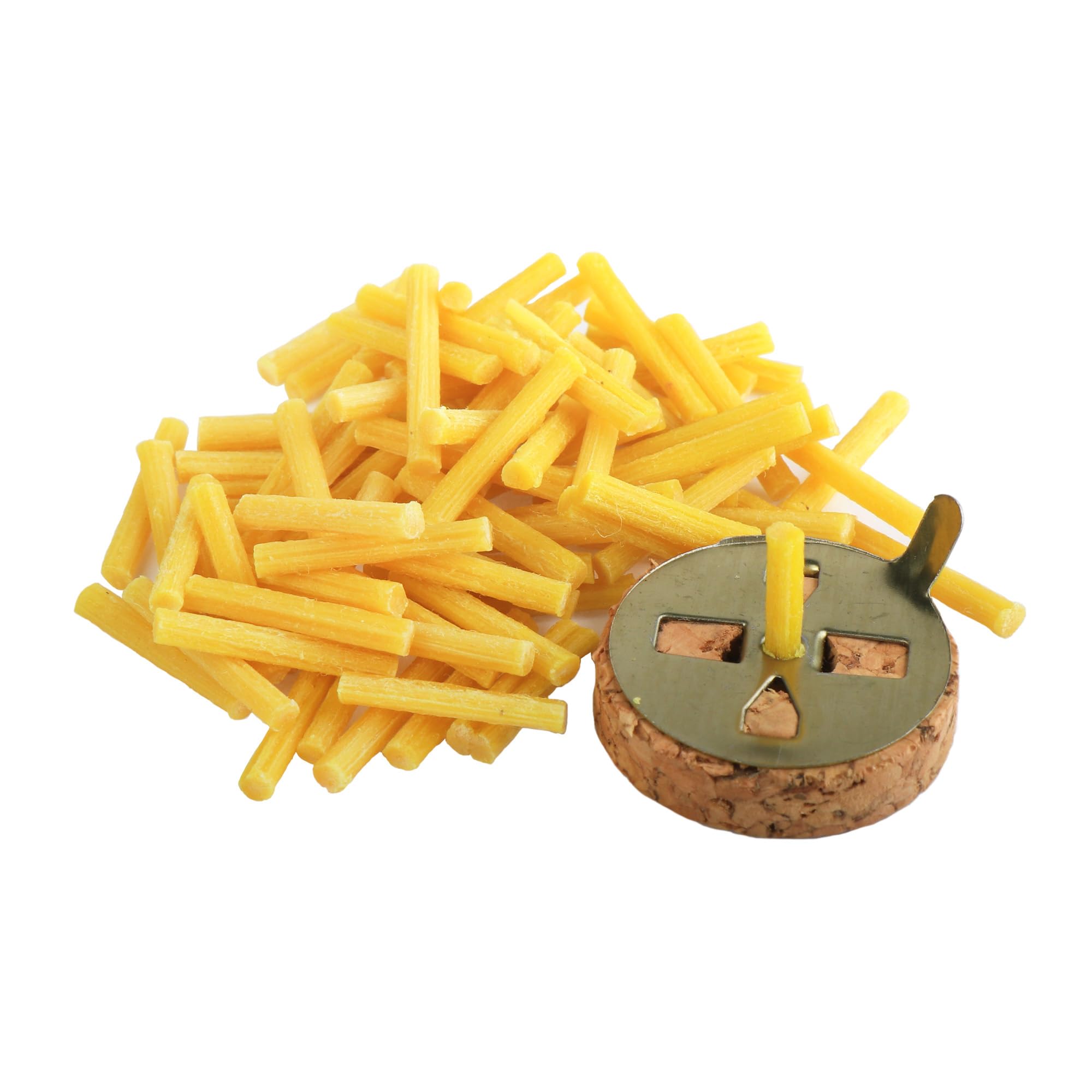 NKlaus 2-Piece Set 1x Wick Holder Cork Set with 10g Paraffin Yellow Oil Lamp Wick 40735