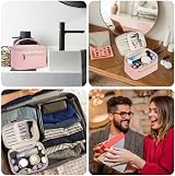 Wandering Nature Travel Makeup Bag with Brush Compartment Pink PU Leather view 7