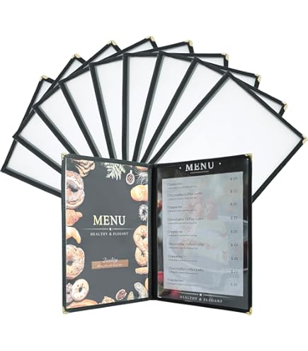 Yescom WeChef Restaurant Menu Covers 8.5x11IN Single Page PU Leather With Angled Corners For Wine List Cafe Bar Pub Hotel 5 Pack - View #6