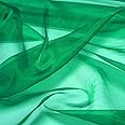 MDS Pack of 55 Yard Sheer Organza Fabric for Wedding Party Home Event Banquet Decorations, Backdrop Curtain Craft Dress Sewing Fashion DIY Crystal Organza Tulle Fabric Bolt 44” Wide - Green