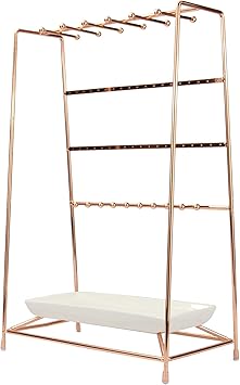 Rose Gold Jewelry Stand with Ceramic 