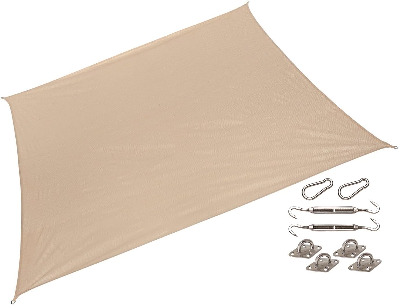California Sun Shade 481407, 10' Square Shade, HDPE Fabric with 85% UV Block, Including Installation Kit, Desert Sand COOLAROO Sails