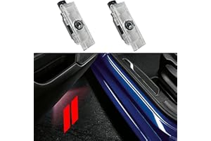 JUNMEI 2PCS Never Fade Door Lights Logo for Dodge Challenger Hornet GT R/T, Courtesy LED Welcome Puddle Projection Light Lamps Accessories (RED)
