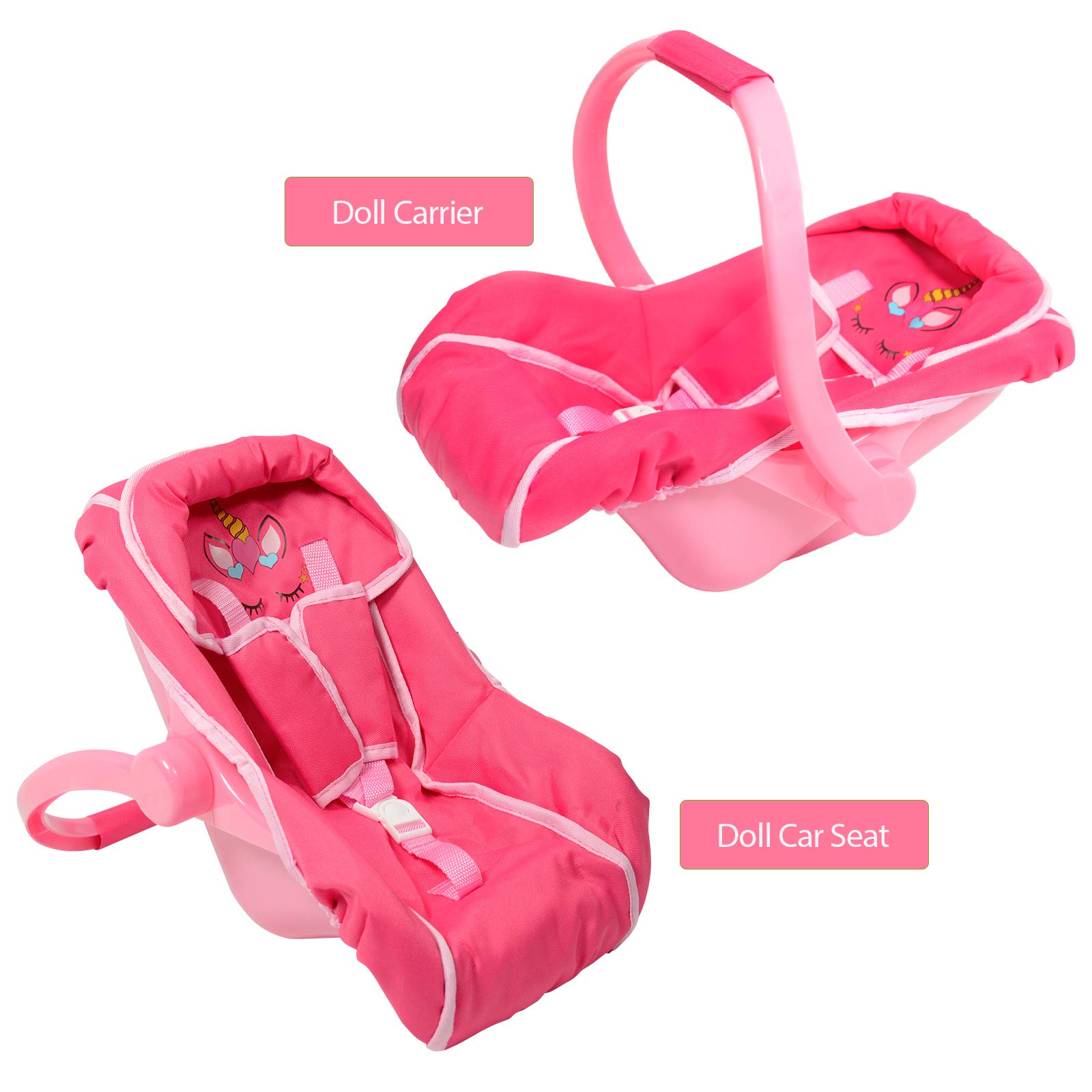Unicorn Baby Doll car seat for Dolls -Great Baby Doll Accessories for Travel (Car Seat)