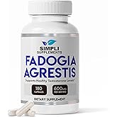 Simpli Supplements Fadogia Agrestis 600mg for Natural Testosterone Support | Promotes Muscle Growth, Energy, Drive, Stamina, and Mood | Non-GMO, Vegan, Gluten-Free | 180 Capsules