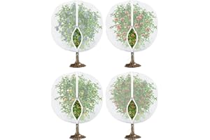 HKZ Fruit Tree Netting for Cicadas - with Zipper 4Pcs 5 x 4FT Garden Bird Netting for Blueberry Bushes with Drawstring,Insect Plant Protection Mesh Net Bags for Tomato,Cicada,Animals (4, 4 x 5 FT)