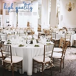 Pesonlook 8 Pack White Round Tablecloth 90