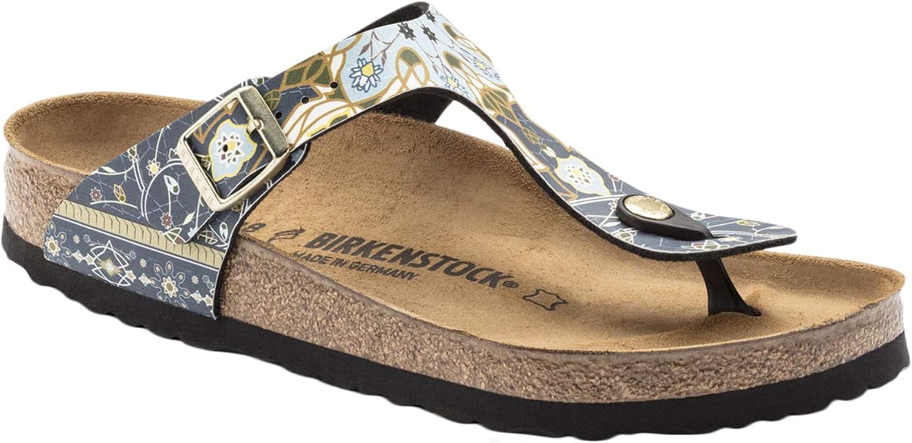Amazon.com | Birkenstock Womens Gizeh Birko-Flor Ancient Mosaic Blue Sandals 7 US | Slides