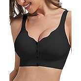 MOEOZLLO Front Closure Bras for Women No Underwire Padded Wireless Comfort Full Coverage Bra Seamless Mastectomy Bras