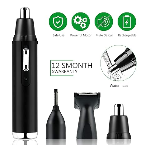 Ntrh Nose Hair Trimmer 3 In 1 Nose Trimmer Ear Hair Trimmer For