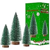 UAMLVCN Small Christmas Tree, Artificial Mini Christmas Tree, Small Pine Tree on Wooden Base. Suitable for Christmas Holiday Party Table Decorations,3-Pack