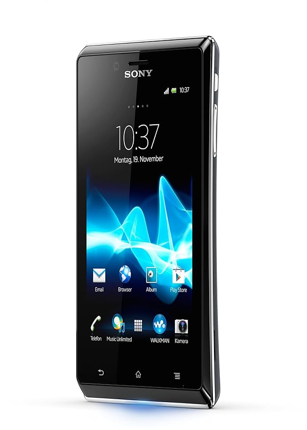 Sony Xperia J Smartphone (10,2 cm (4 Zoll) Touchscreen, Qualcomm, 1GHz, 512MB RAM, 5 Megapixel Kamera, Android 4.0) schwarz