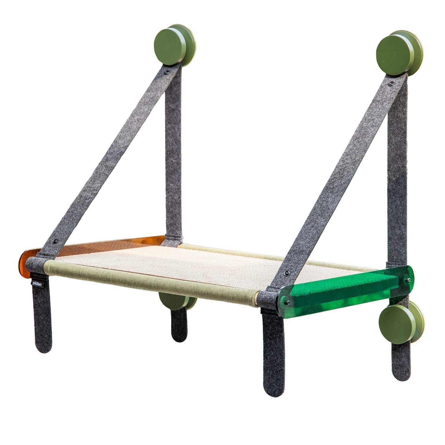 pidan Cat Hammock Window Cat Bed Cat Window Perch Window Seat with Extra Cat Scratch Pad Three-Layer Screw Nut Suction Cups Cotton-Linen