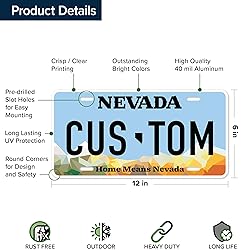 Custom Nevada License Plate, Personalized License
