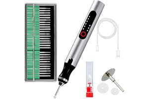 CBVCBV Wireless Engraving Pen Kit - Precision Tool for Artists & DIY | Engrave Jade, Wood, Metal, Polish Phone Chips | Smooth & Powerful with,engraver wood carving tool engraving machine！ (Silver + Black)