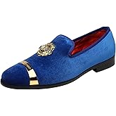 ELANROMAN Men's Velvet Loafers Dress Fashion Wedding Party Prom Shoes